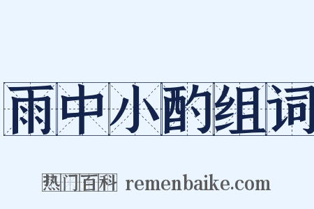 雨中小酌组词是什么意思的图片